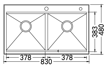 Ảnh CHẬU RỬA BÁT 2 HỐ NOBINOX LIKEN NL785 20