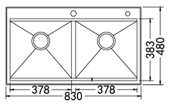 Ảnh CHẬU RỬA BÁT 2 HỐ NOBINOX LIKEN NL785 20