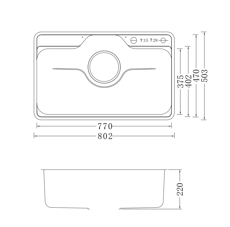 Ảnh CHẬU RỬA BÁT 1 HỐ NOBINOX LIKEN NL725D 33