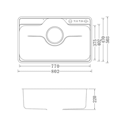 Ảnh CHẬU RỬA BÁT 1 HỐ NOBINOX LIKEN NL725D 33