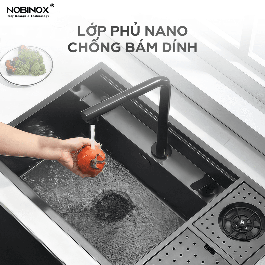 Ảnh CHẬU RỬA BÁT 1 HỐ NOBINOX LUMIA NJ510B 5