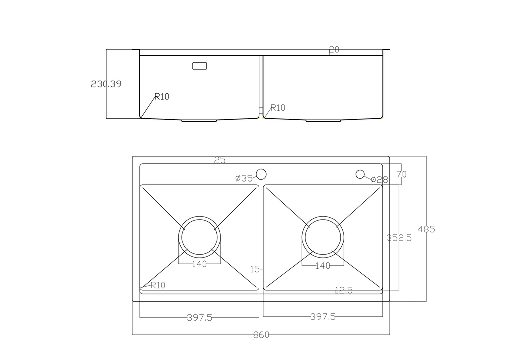 Ảnh CHẬU RỬA BÁT 2 HỐ NOBINOX LUMIA NJ508D 14