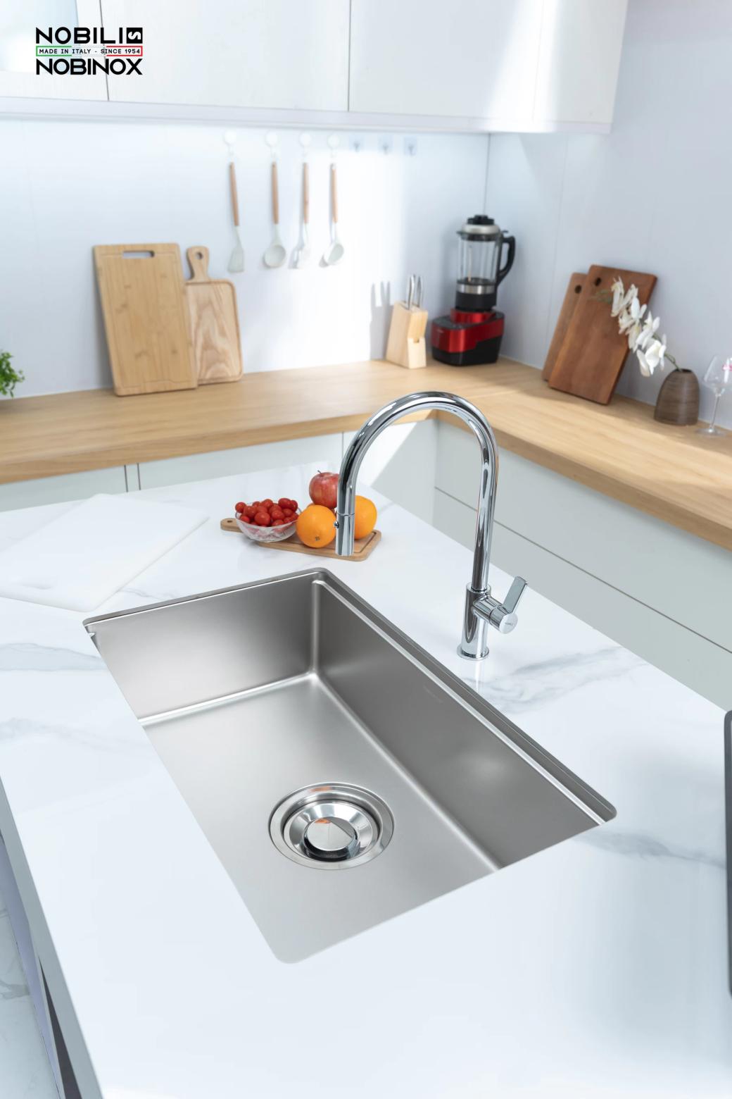 Ảnh CHẬU RỬA BÁT 1 HỐ NOBINOX ROSA NN974DT 12