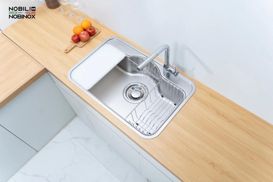 Ảnh CHẬU RỬA BÁT 1 HỐ NOBINOX ROSA NN975D 5