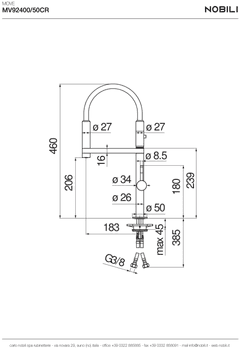 Ảnh VÒI RỬA BÁT CẦN MỀM NOBILI MOVE NB133S 14