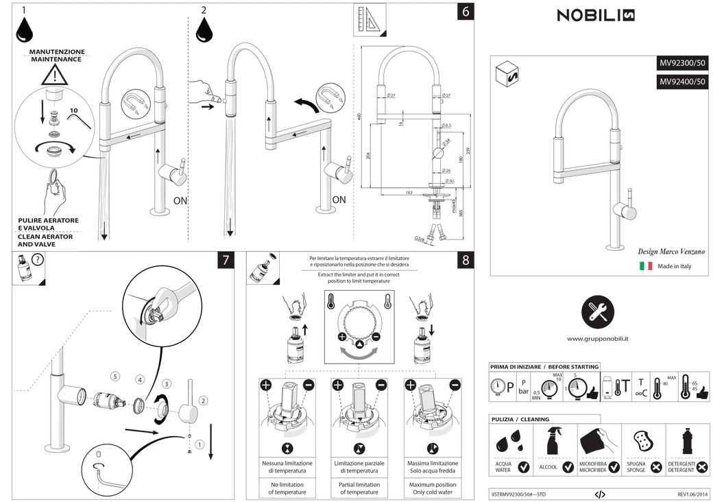 Ảnh VÒI RỬA BÁT CẦN MỀM NOBILI MOVE NB133S 16