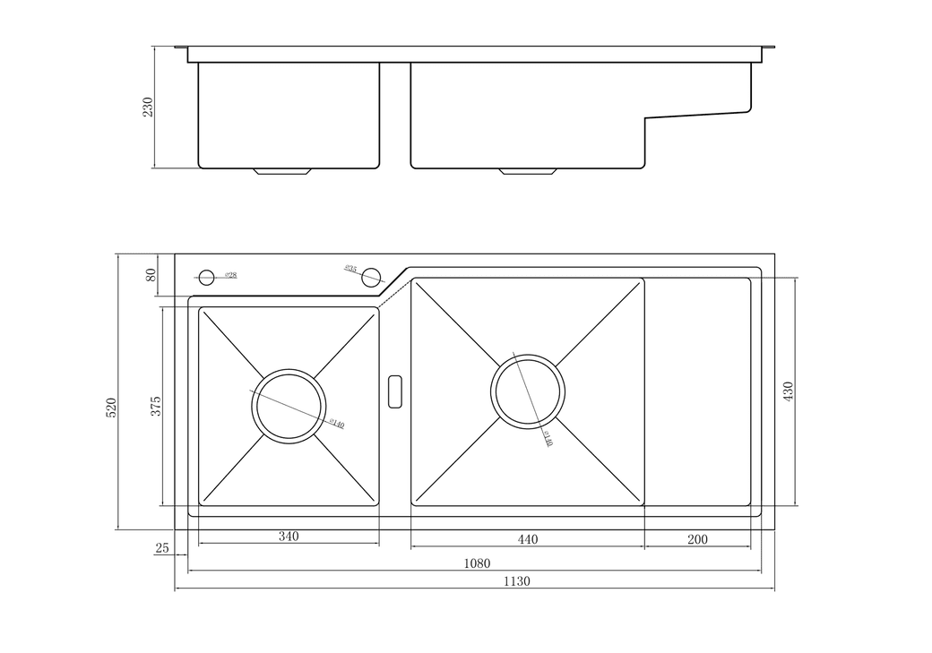 Ảnh CHẬU RỬA BÁT 2 HỐ NOBINOX RAZIA NJ575 10