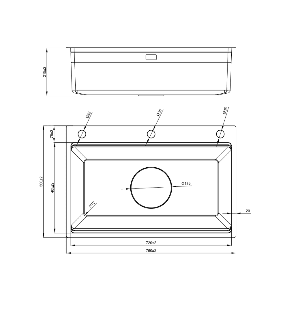 Ảnh CHẬU RỬA BÁT 1 HỐ NOBINOX LIRA NJ560D 17