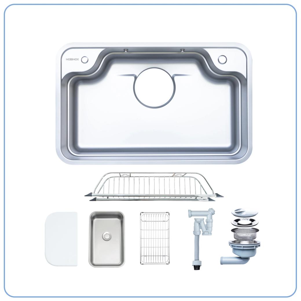 Ảnh CHẬU RỬA BÁT 1 HỐ NOBINOX ARVO B180 2