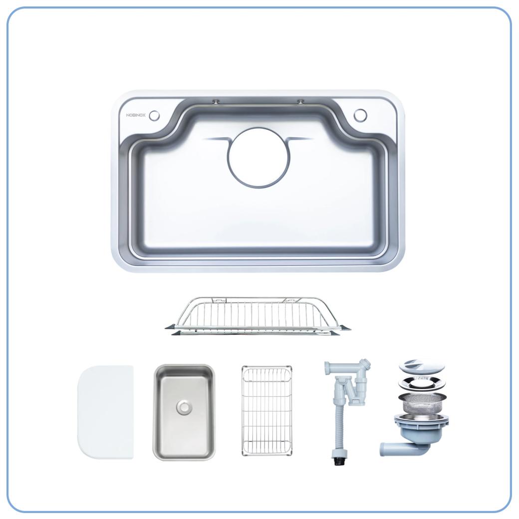 Ảnh CHẬU RỬA BÁT 1 HỐ NOBINOX ARVO B275 2