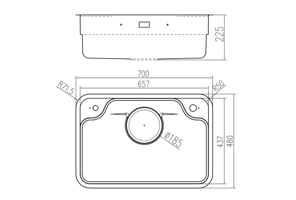 Ảnh CHẬU RỬA BÁT 1 HỐ NOBINOX ARVO B370 9