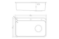 Ảnh CHẬU RỬA BÁT 1 HỐ NOBINOX NOVA A382 13