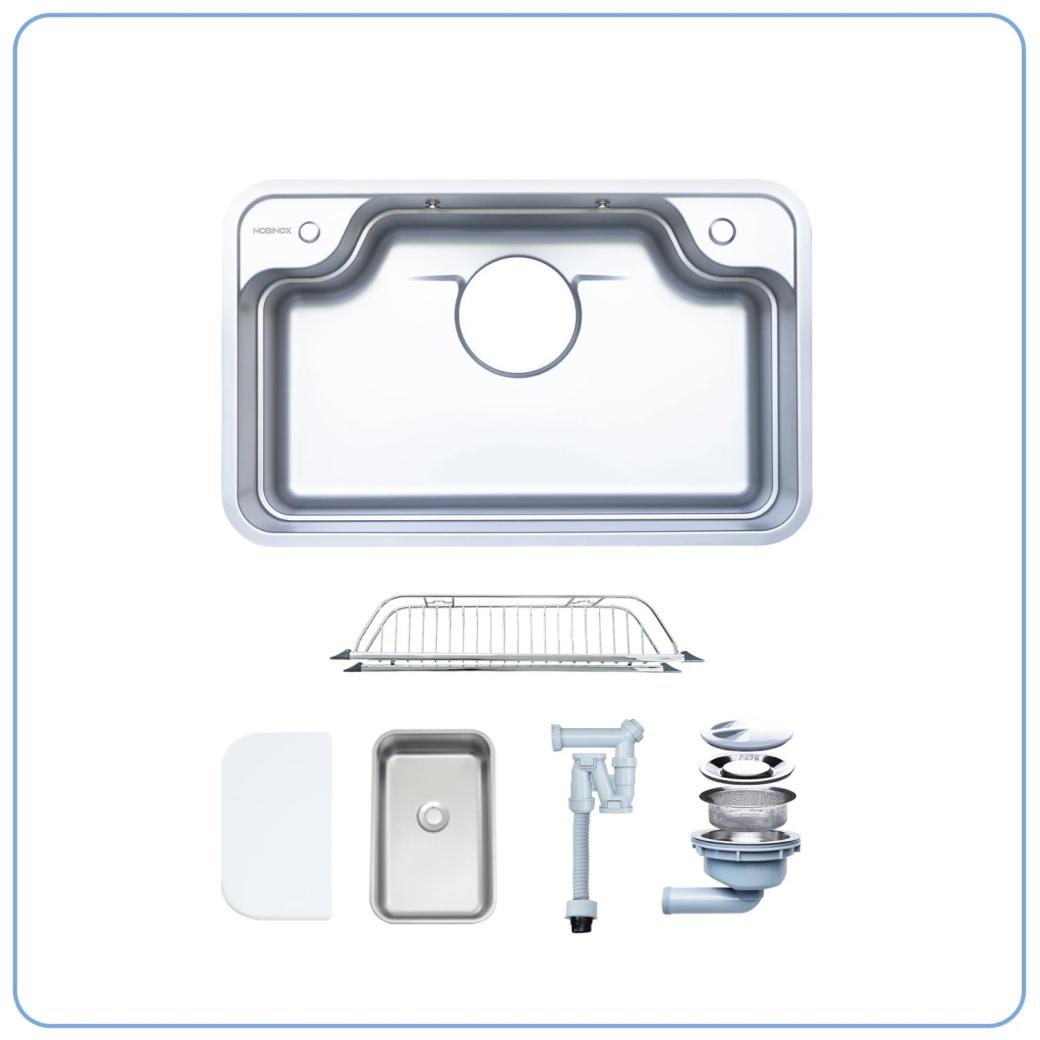 Ảnh CHẬU RỬA BÁT 1 HỐ NOBINOX LIRA NJ588D 2