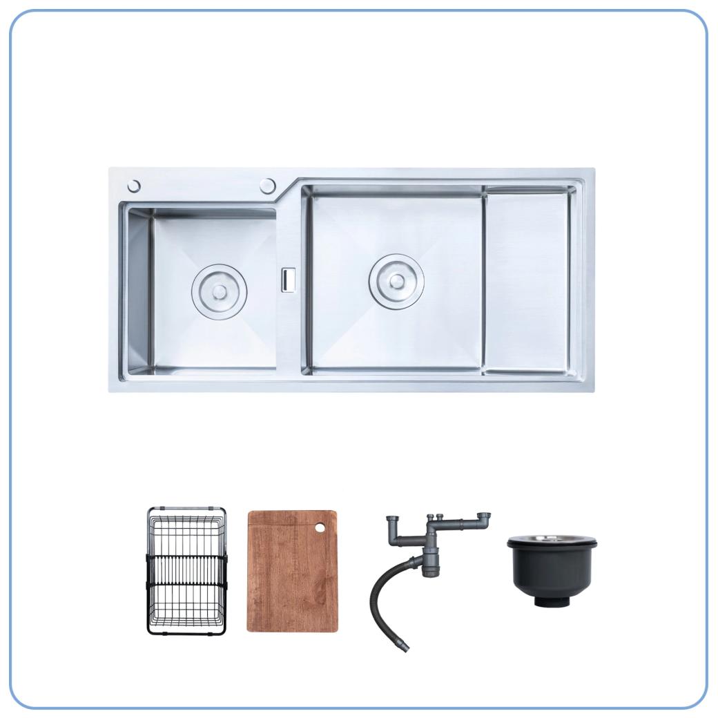 Ảnh CHẬU RỬA BÁT 2 HỐ NOBINOX RAZIA NJ575 2