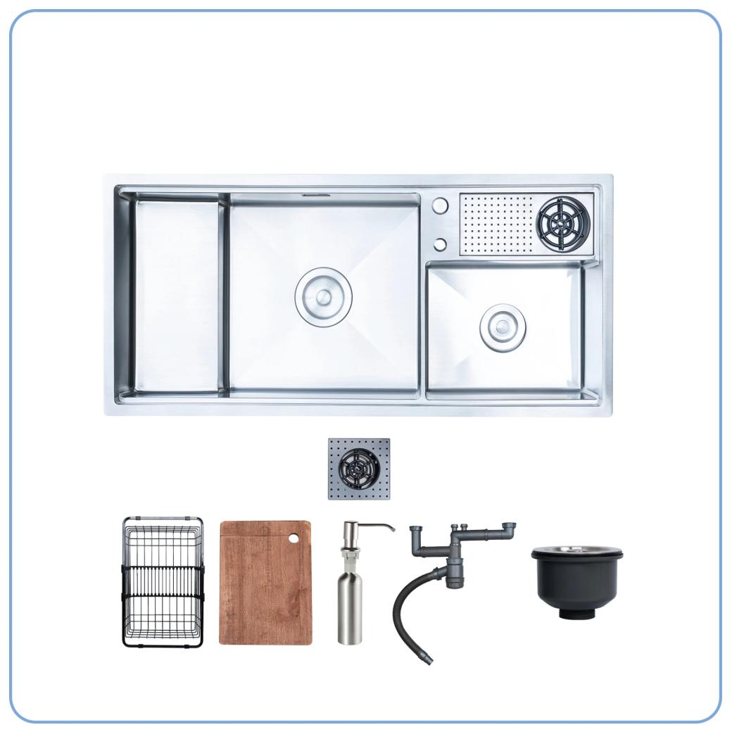 Ảnh CHẬU RỬA BÁT 2 HỐ NOBINOX RAZIA NJ577 2