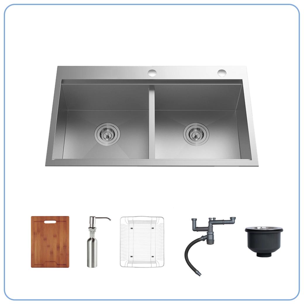 Ảnh CHẬU RỬA BÁT 2 HỐ NOBINOX LIKEN NL785 2