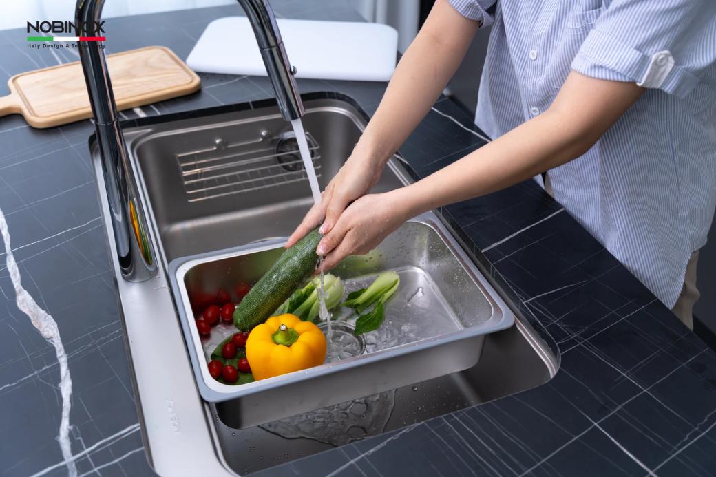 Ảnh CHẬU RỬA BÁT 1 HỐ NOBINOX NOVA A382 10