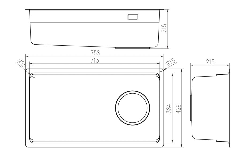 Ảnh CHẬU RỬA BÁT 1 HỐ NOBINOX LUMIA NX556 15