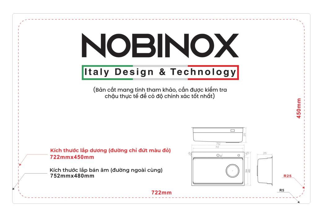 Ảnh CHẬU RỬA BÁT 1 HỐ NOBINOX ARVO V775 8