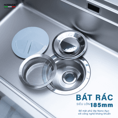 Ảnh CHẬU RỬA BÁT 1 HỐ NOBINOX LIRA NJ564D 16
