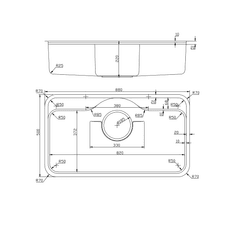 Ảnh CHẬU RỬA BÁT 1 HỐ NOBINOX ROSA NN995D 19