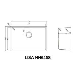 Ảnh CHẬU RỬA BÁT 1 HỐ NOBINOX LISA NN645S 10