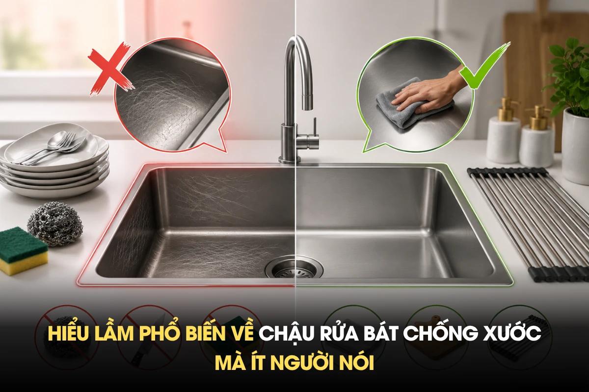 Hiểu lầm phổ biến về chậu rửa bát chống xước mà ít người nói