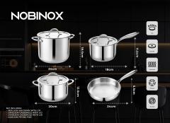 Ảnh BỘ NỒI CHẢO QUÁNH INOX 4 MÓN NOBINOX GUN NX500 5