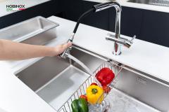 Ảnh VÒI RỬA BÁT DÂY RÚT 3 ĐƯỜNG NƯỚC NOBINOX MIRA NX333 6
