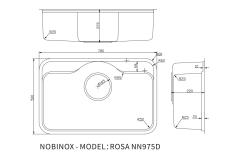 Ảnh CHẬU RỬA BÁT 1 HỐ NOBINOX ROSA NN975D 50